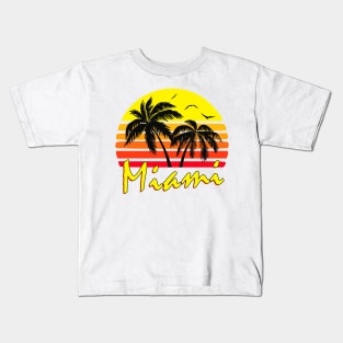 Miami Retro Sunset Kids T-Shirt